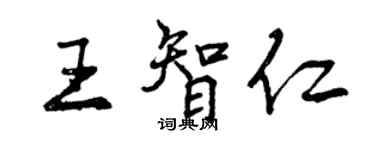 曾慶福王智仁行書個性簽名怎么寫