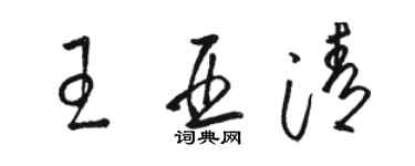 駱恆光王亞清草書個性簽名怎么寫