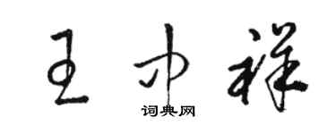 駱恆光王中祥草書個性簽名怎么寫