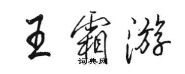 駱恆光王霜遊行書個性簽名怎么寫