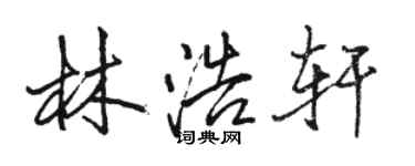 駱恆光林浩軒行書個性簽名怎么寫