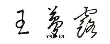 駱恆光王夢露草書個性簽名怎么寫