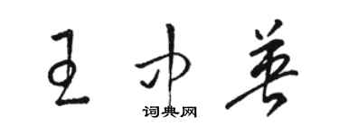 駱恆光王中英草書個性簽名怎么寫