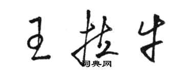 駱恆光王拉牛草書個性簽名怎么寫