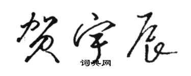 駱恆光賀宇辰草書個性簽名怎么寫