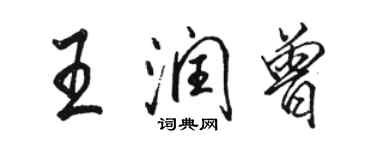 駱恆光王潤曾行書個性簽名怎么寫