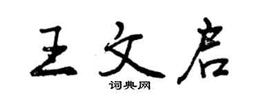 曾慶福王文啟行書個性簽名怎么寫