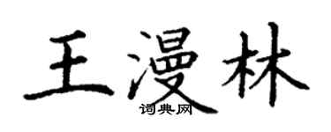 丁謙王漫林楷書個性簽名怎么寫