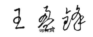 駱恆光王盈鋒草書個性簽名怎么寫