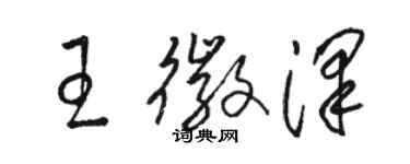 駱恆光王徽澤草書個性簽名怎么寫