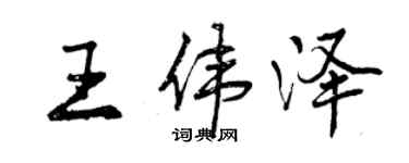 曾慶福王偉澤行書個性簽名怎么寫