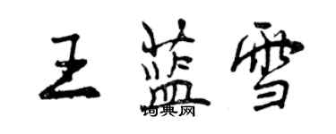 曾慶福王藍雪行書個性簽名怎么寫