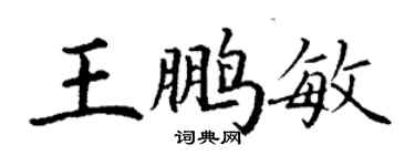 丁謙王鵬敏楷書個性簽名怎么寫