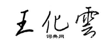 王正良王化雲行書個性簽名怎么寫