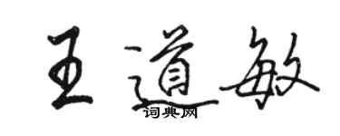 駱恆光王道敏行書個性簽名怎么寫