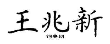 丁謙王兆新楷書個性簽名怎么寫