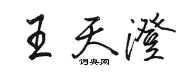 駱恆光王天澄行書個性簽名怎么寫