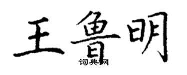 丁謙王魯明楷書個性簽名怎么寫