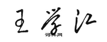 駱恆光王學江草書個性簽名怎么寫