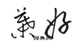 駱恆光葉好草書個性簽名怎么寫