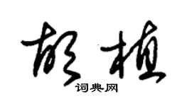 朱錫榮胡植草書個性簽名怎么寫