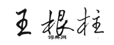 駱恆光王根柱行書個性簽名怎么寫