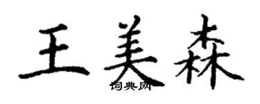 丁謙王美森楷書個性簽名怎么寫