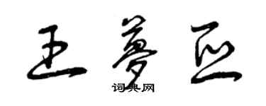 曾慶福王夢亞草書個性簽名怎么寫