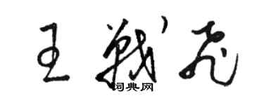 駱恆光王戰飛草書個性簽名怎么寫