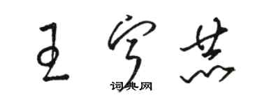 駱恆光王寧赫草書個性簽名怎么寫