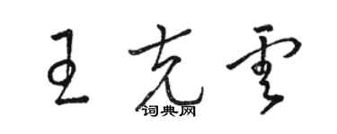 駱恆光王克雲草書個性簽名怎么寫