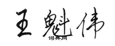 駱恆光王魁偉行書個性簽名怎么寫