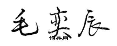 曾慶福毛奕辰行書個性簽名怎么寫