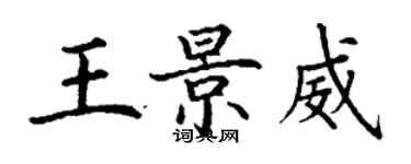 丁謙王景威楷書個性簽名怎么寫