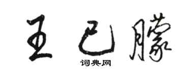 駱恆光王已朦行書個性簽名怎么寫