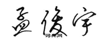 駱恆光孟俊宇草書個性簽名怎么寫