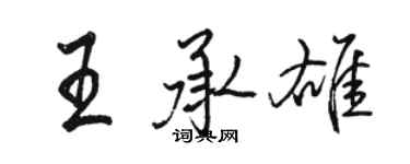 駱恆光王承雄行書個性簽名怎么寫