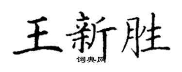 丁謙王新勝楷書個性簽名怎么寫