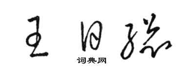 駱恆光王日總草書個性簽名怎么寫