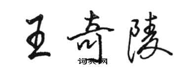 駱恆光王奇陵行書個性簽名怎么寫