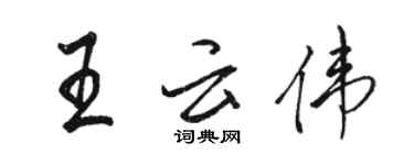 駱恆光王雲偉行書個性簽名怎么寫