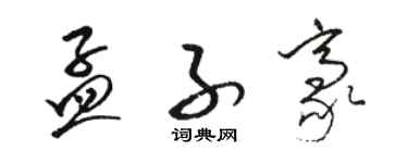 駱恆光孟子豪草書個性簽名怎么寫