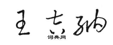 駱恆光王吉納草書個性簽名怎么寫