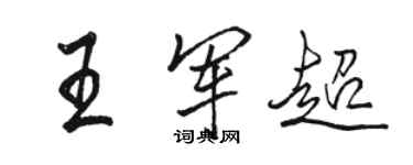 駱恆光王軍超行書個性簽名怎么寫