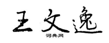 曾慶福王文逸行書個性簽名怎么寫