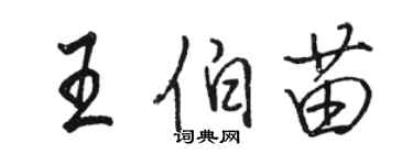 駱恆光王伯苗行書個性簽名怎么寫
