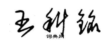 朱錫榮王科銘草書個性簽名怎么寫