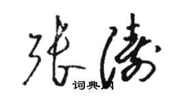 駱恆光張濤草書個性簽名怎么寫