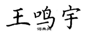 丁謙王鳴宇楷書個性簽名怎么寫