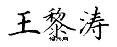 丁謙王黎濤楷書個性簽名怎么寫